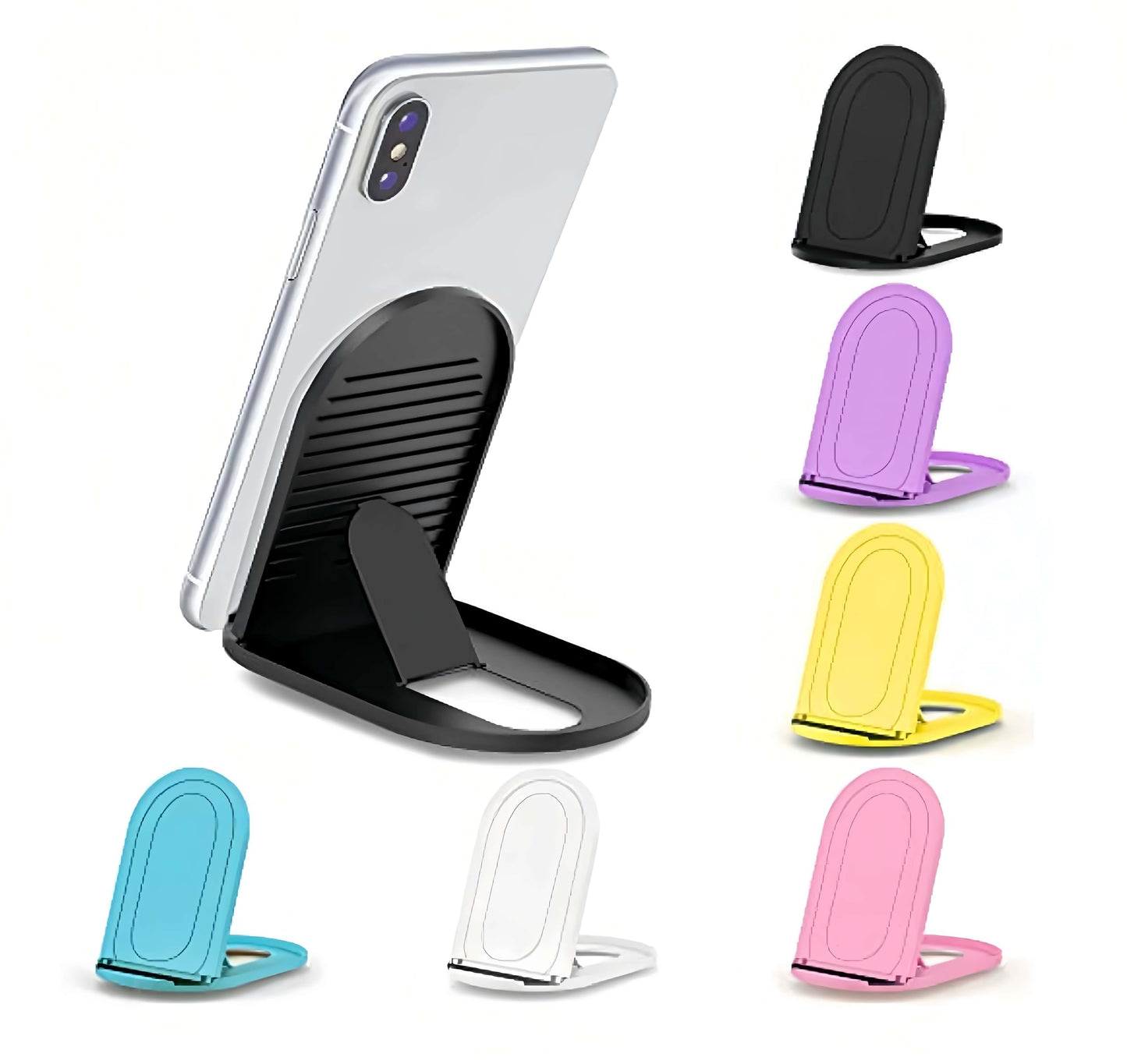 Prettyia Cell Phone Stands, Portable Foldable Phone Stand Holder for Desk, Adjustable Angle, Compatible with iPhone and Other Mobile Phones