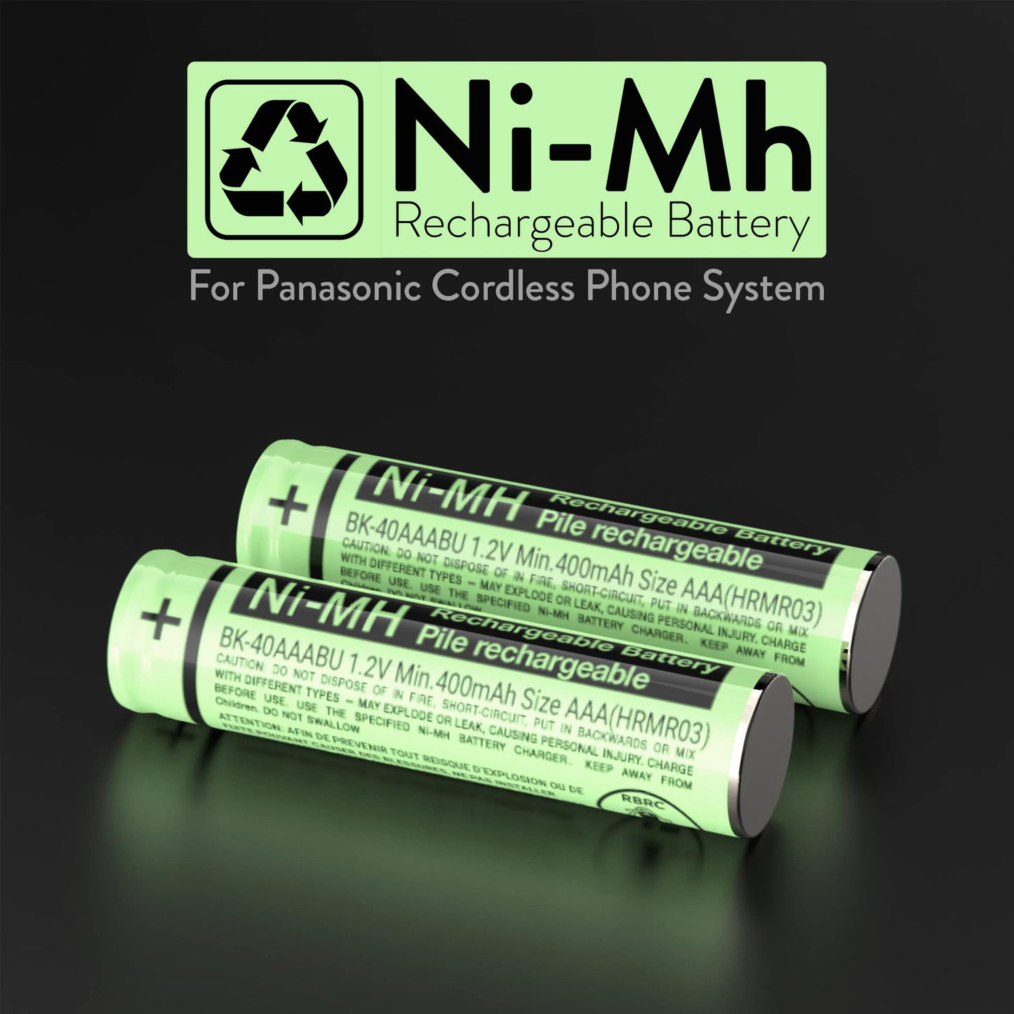 RocketBus BK-40AAABU Replacement 1.2V 400mAh Battery Packs for Panasonic Cordless Phone