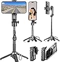 Wofoboxair for Magsafe Tripod Stand for iPhone,Portable Pocket Size Selfie Stick with Rechargeable Remote and Metal Ring,Extendable Detachable Cell