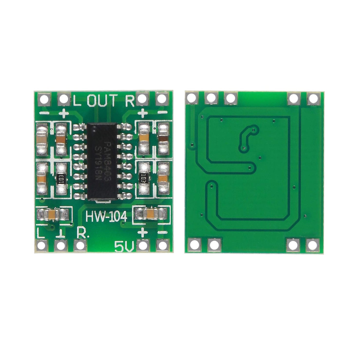 12pcs PAM8403 Module Super Mini Digital Amplifier Board 2 3W Class D Power Amplifier Board efficient 2.5 to 5V Input (PAM8403 Module)