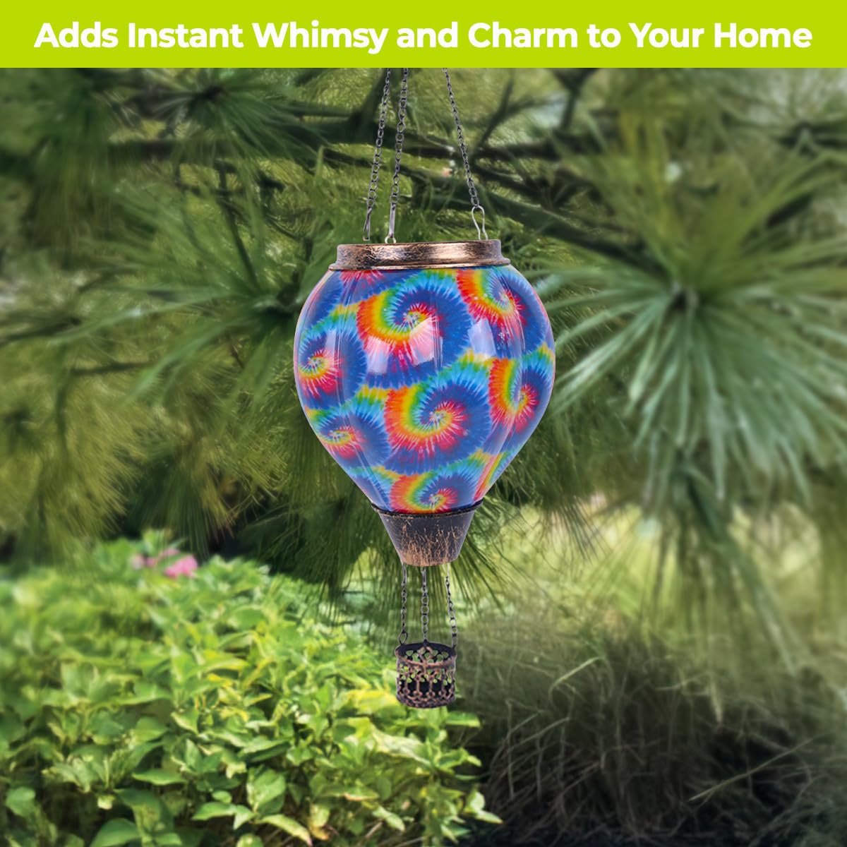 Briarwood Lane Tie Dye Swirl Solar Balloon Lantern