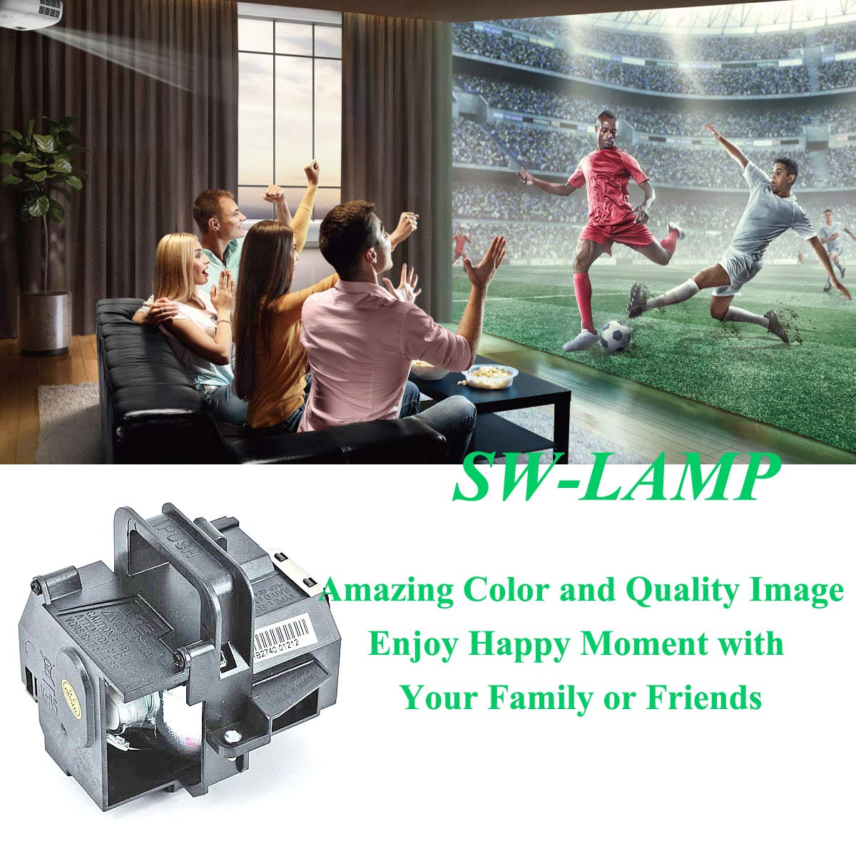 Replacement Lamp Bulb with Housing fit for ELPLP49 PowerLite Home Cinema 6100 / 6500UB /8100/8345 / 8350 / 8500UB / 8700UB PowerLite Pro Cinema 7100