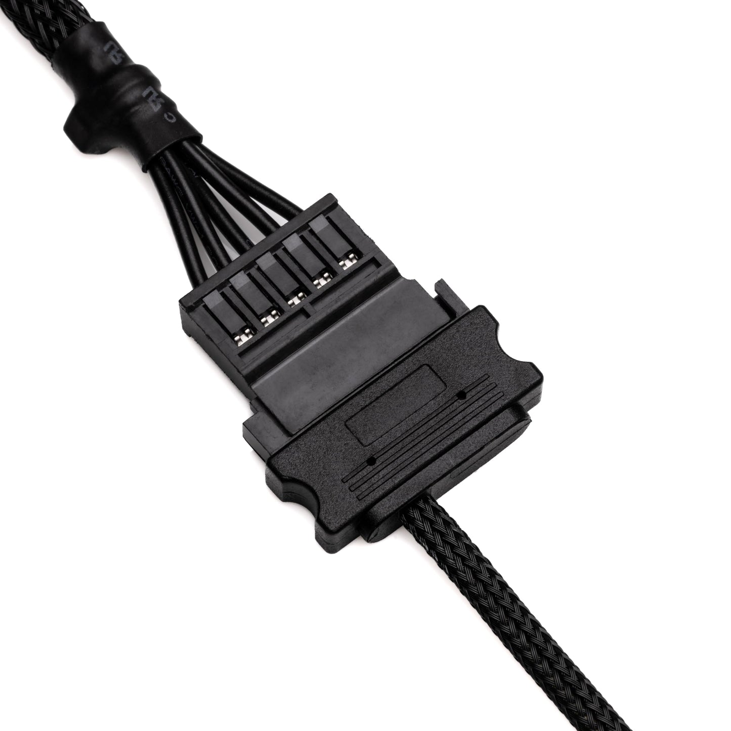 CRJ 15-Pin SATA to 12V DC Plug Adapter Cable - 12-inch (30cm), Black Sleeved - Electronics 12V 5.5mm x 2.1mm Barrel Plug Power Adapter from an ATX