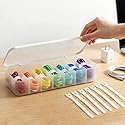 Cable Organizer Box with 7 Wire Ties, 1 Pack Desktop Cord Management Storage Case with Lid, 7 Compartments for Chargers Cables for Office Home Desk