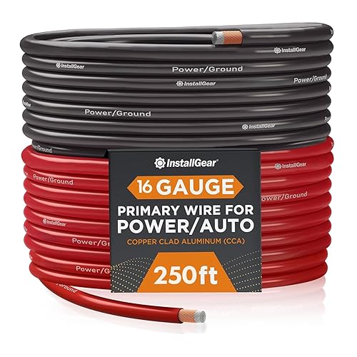 InstallGear 16 Gauge 250ft Speaker Wire - Oxygen-Free Copper Wire for Car Audio, Home Theater, Stereo, and Surround Sound Systems - Durable and Easy