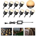 Rnehon LED Deck Light Kits with Protecting Shell, Recessed 12V Low Voltage Landscape Lights Waterproof IP65 Outdoor for Garden,Yard