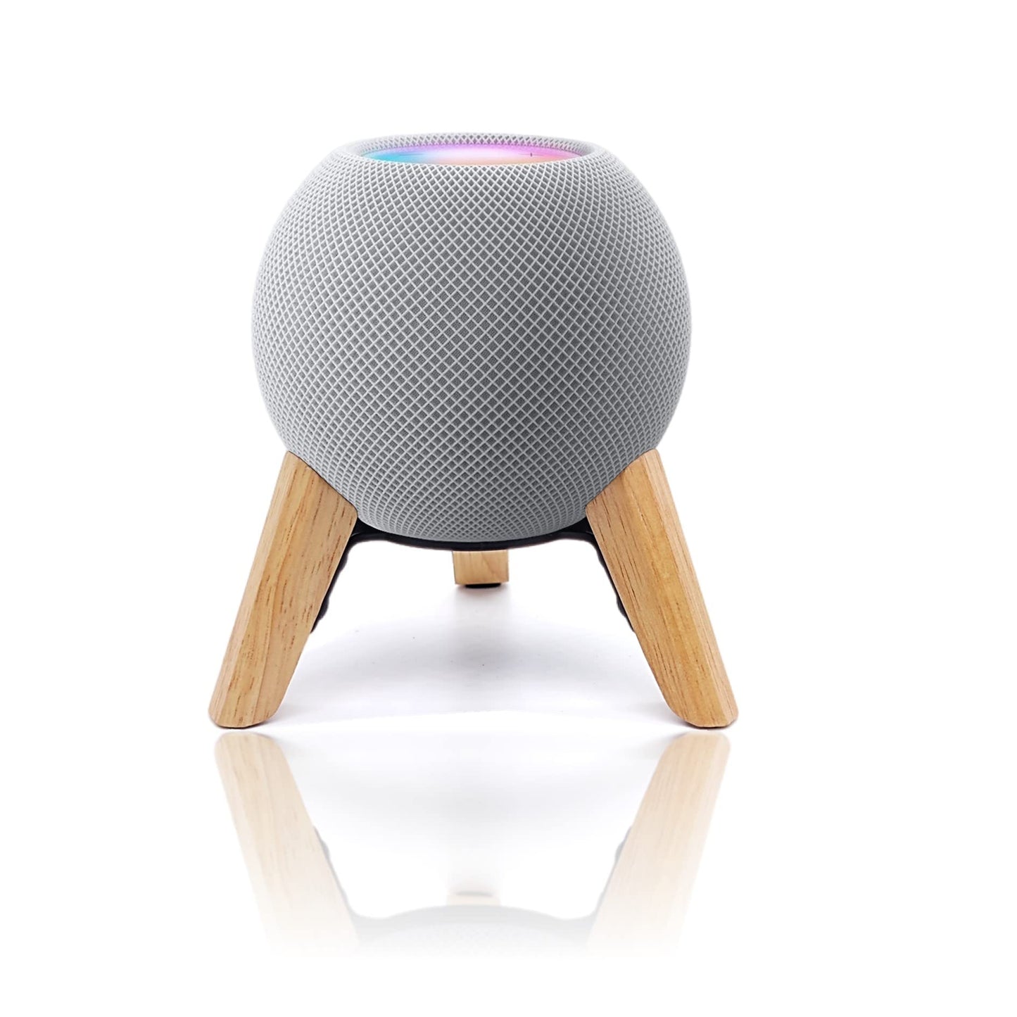 Real Wood Stand for Homepod mini,Wooden Tripod with Metal Frame,Safe Stable Holder Mount with Anti-Slip Silicone pad Protects Home pod mini Smart