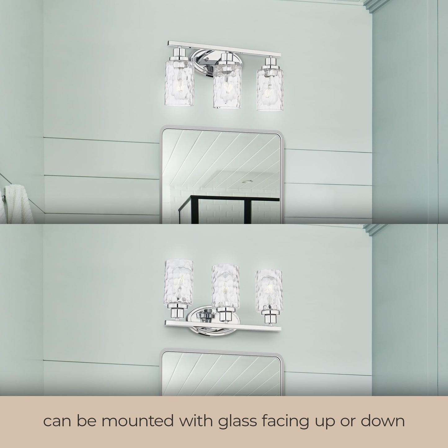 East Grove Home Builder Essentials Heritage Collection 18in 3-Light Bathroom Vanity and Wall Light with E26 Base Sockets (Lamps Sold Separately)