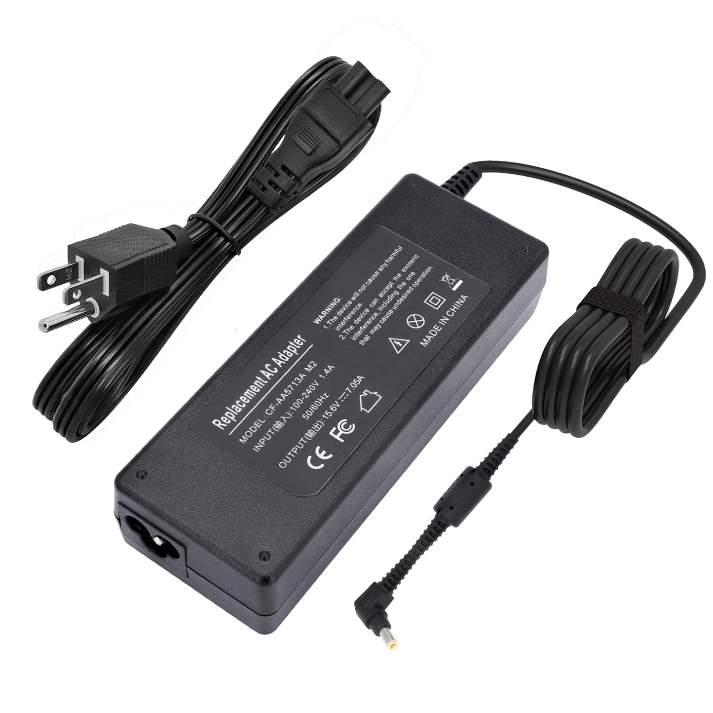 15.6V 7.05A 110W 5.5 2.5mm CF-AA5713A M2 Power Charger Compatible with Panasonic TOUGHBOOK CF-31 CF-52 CF-53 CF-19 CF-54 CF-33 CF-74 CF-AA5713A M1