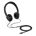 Kensington USB-C Hi-Fi Headphones, On-Ear for Kids, for School, for Adults, Padded Adjustable Headband, 6 ft Cord (K97456WW), Black