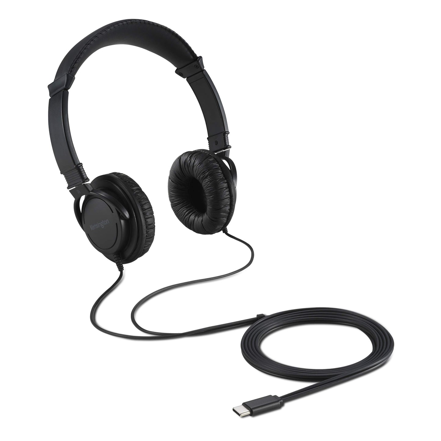 Kensington USB-C Hi-Fi Headphones, On-Ear for Kids, for School, for Adults, Padded Adjustable Headband, 6 ft Cord (K97456WW), Black