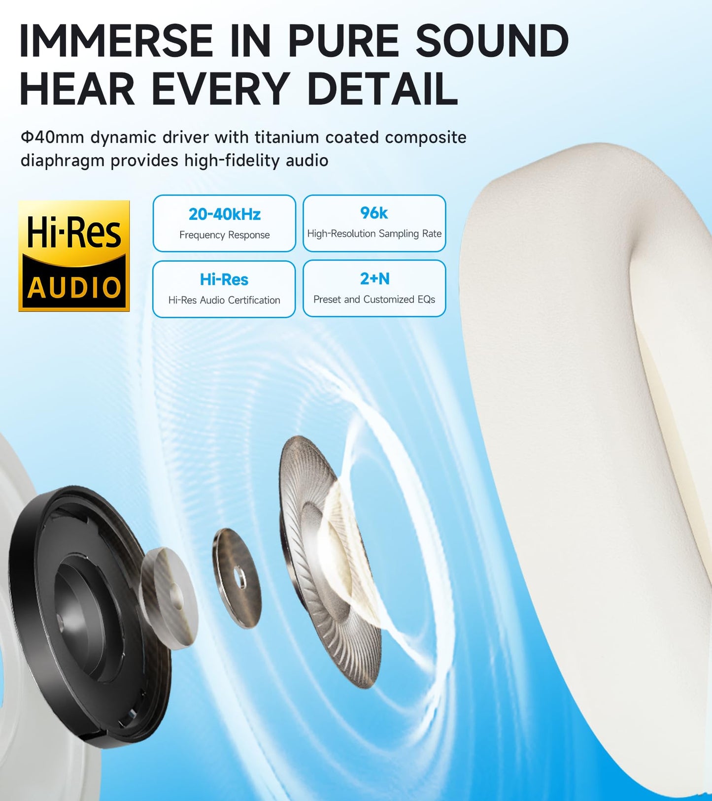 Edifier W800BT Pro Hybrid Active Noise Cancelling Headphones - Hi-Res Audio - AI Call Noise Cancellation - 45H Playtime - Fast Charging - Wireless