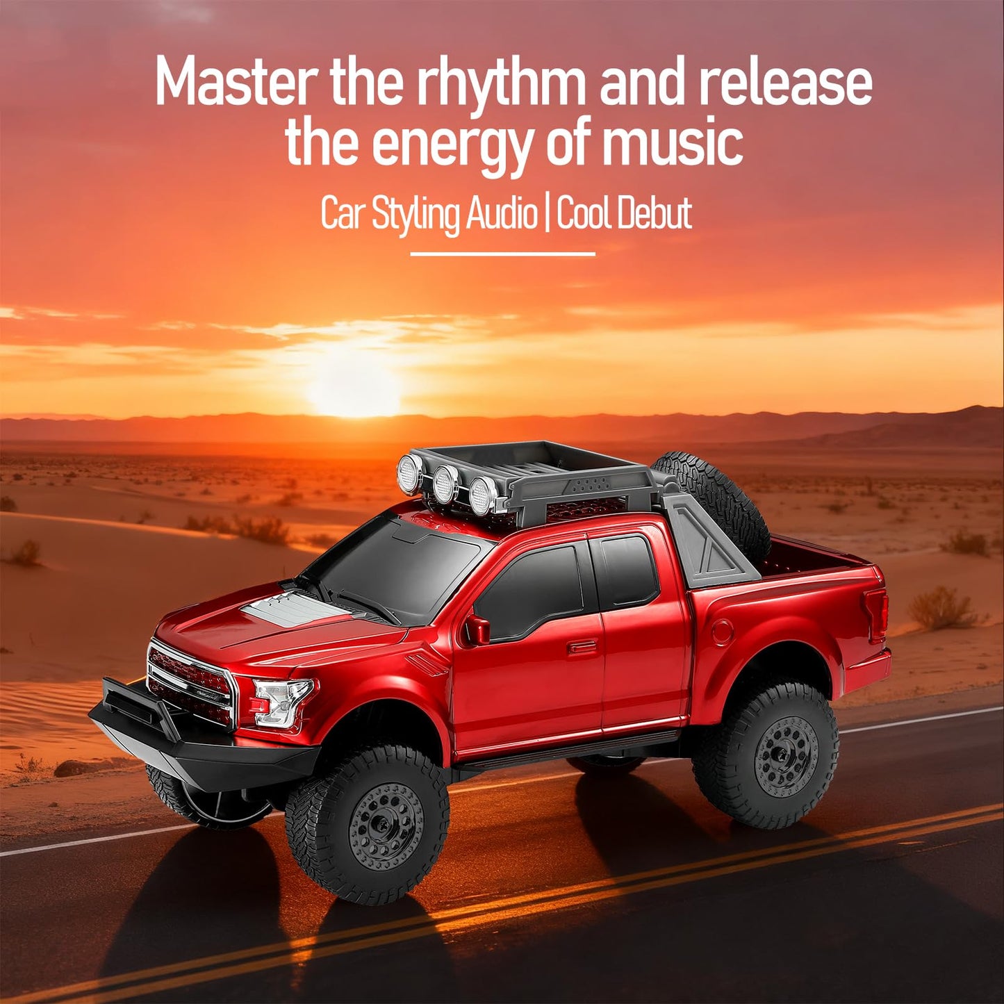 WS-589 Rugged Pickup Truck Bluetooth Replica Speaker - Portable Audio with TWS, LED Party Lights & HD Stereo | Unique Surprise Gift for Music & Truck