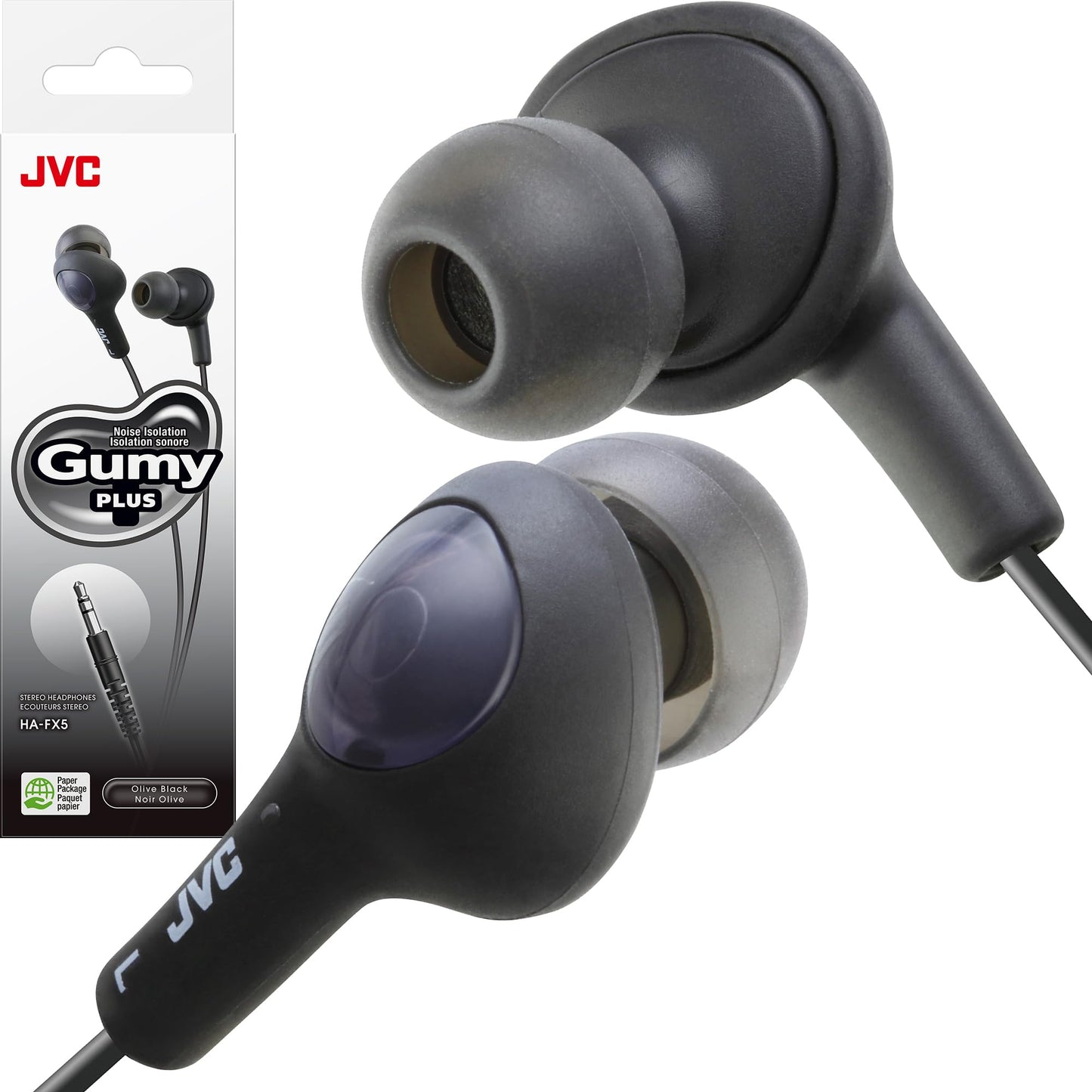 JVC HAFX5B Headphones,Olive Black