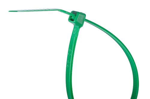 SecuriTie CT4-18100G Cable Ties, 4 Inch., 18 Lbs. Tensile Strength, Wire & Cord Management / Industrial / Household Use, Nylon Zip Tie, 100 Pk, Green
