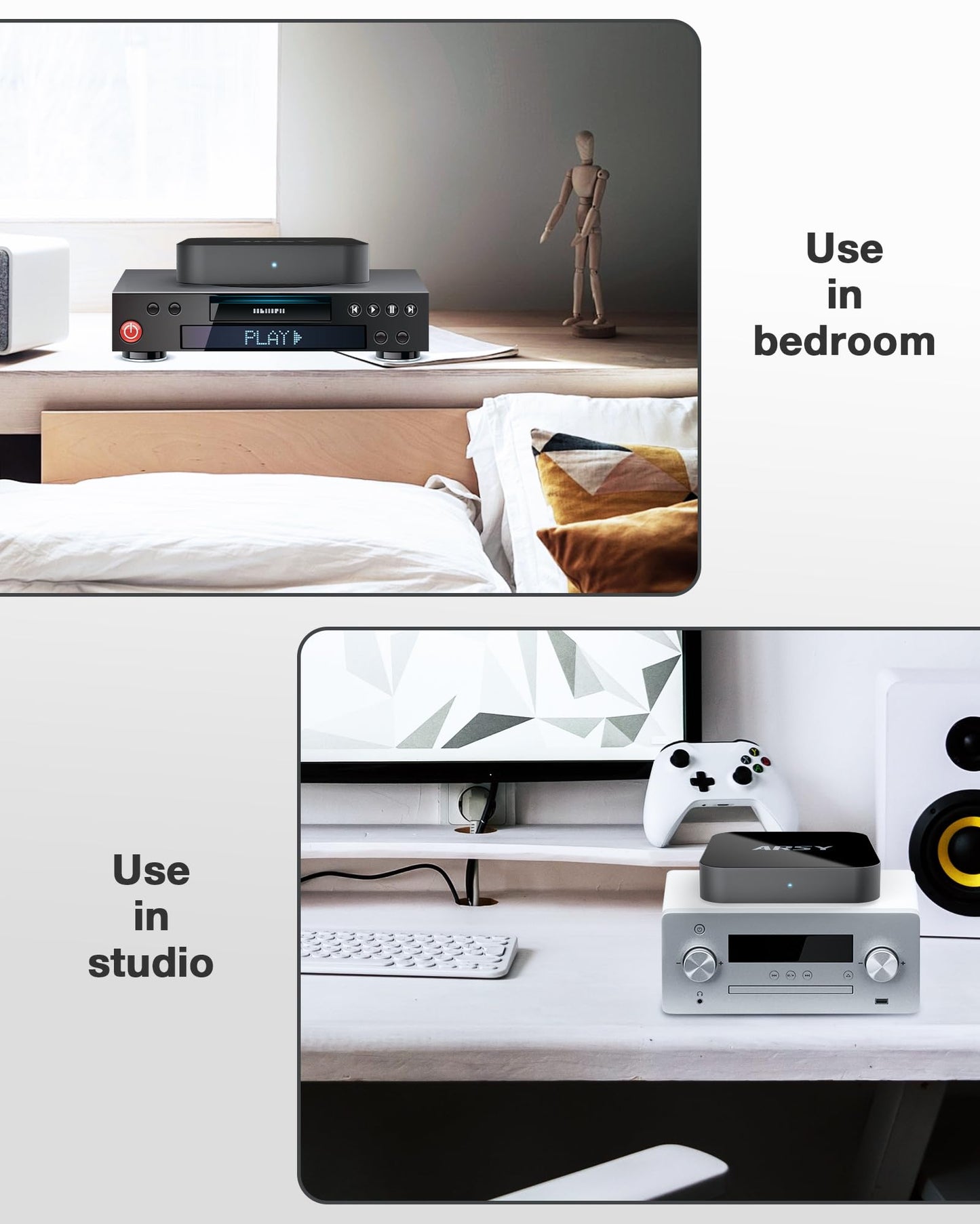 ARSY Ne-2 Airplay 2 Receiver, Streaming Music Receiver, WiFi Wireless Audio Streamer Stream Hi-Res Audio from Spotify, Tidal, Roon and More, Power