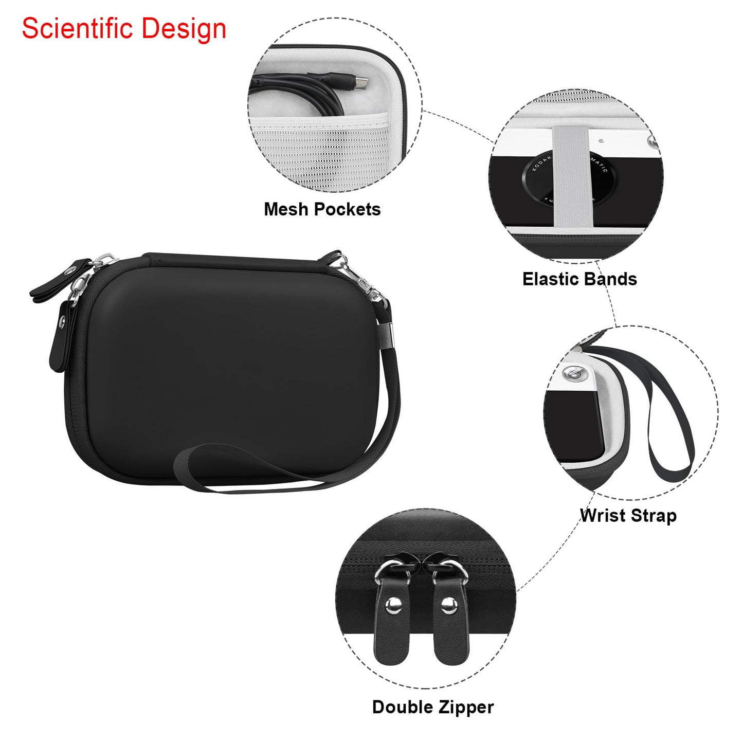 Elonbo Carrying Case for KODAK Printomatic Full-Color Instant Print Digital Camera, Portable Mini Photo Printer Hard Travel Bag, Picture Printer