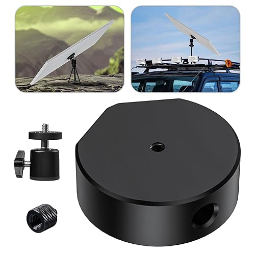 TRSAIM Starlink Mini Tripod Adapter,Premium Aluminum Alloy Mount, 1/4"-20 & 3/8"-16 Threaded, Compatible with Starlink Mini, Supports Tripod, Clamp