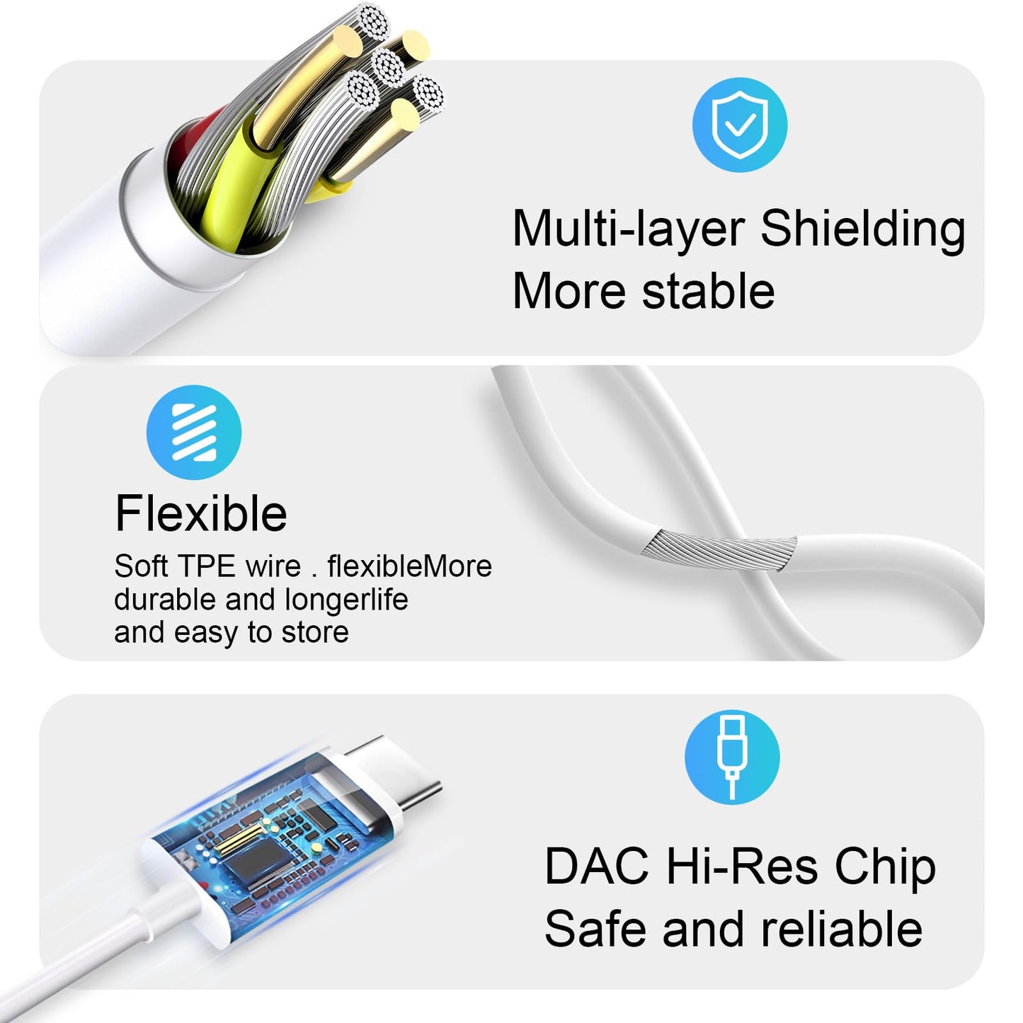 USB C Headphones 4 Pack?USB Type C Earbuds HiFi Stereo USB C Wired Earphones with Microphone Volume Control Compatible with Samsung Galaxy S23 S22 S21