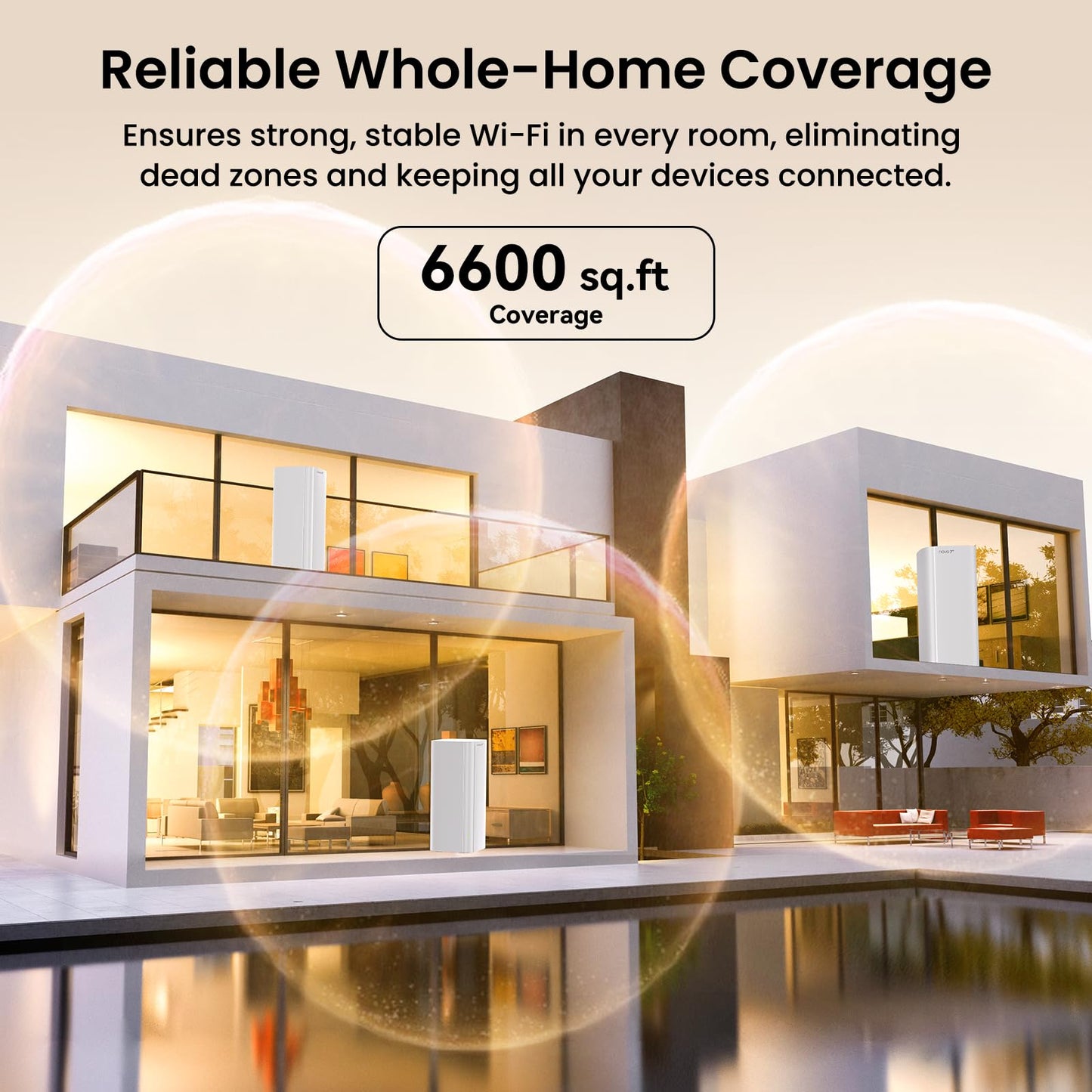 Tenda WiFi 7 Mesh System BE3600 - Dual Band Mesh WiFi System for Home, Covers Up to 6,600 Sq. Ft., Mesh Network with 1×2.5G, 2×1G Ports, Supports 160+
