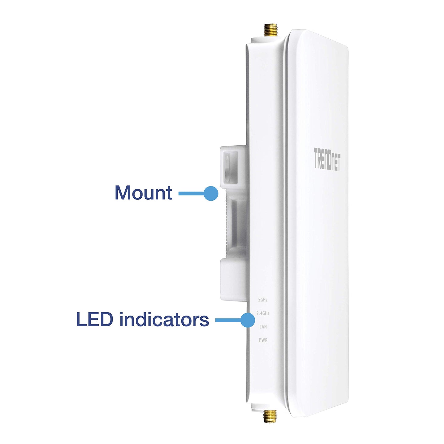 TRENDnet 5 DBI Wireless AC1300 Outdoor PoE+ Omni-Directional Access Point, TEW-841APBO, 4 X 5 DBI Omni Directional Antennas, Point-to-Point