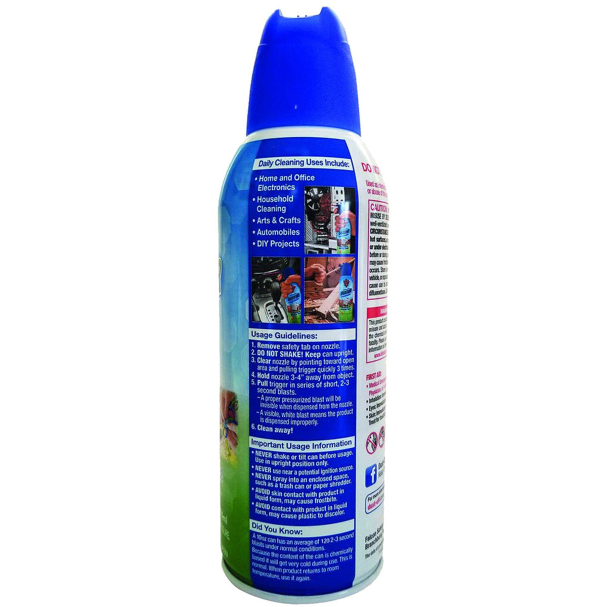 DUST-OFF(R) Compressed Gas Duster, 2 pk, 8.50 Inch x 5.00 Inch x 2.60 Inch, Clear