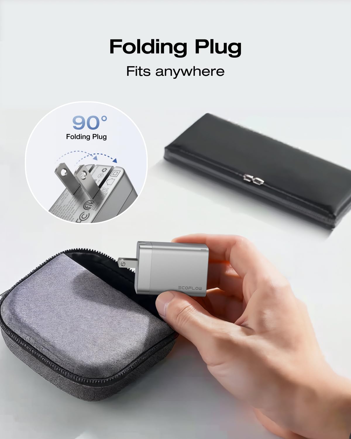 EF ECOFLOW USB C Charger, Rapid 65W GaN Type C Charging Block with Foldable Plug, Fast Wall Charger Compatible with iPhone 15/14/13, Galaxy, Pixel 4