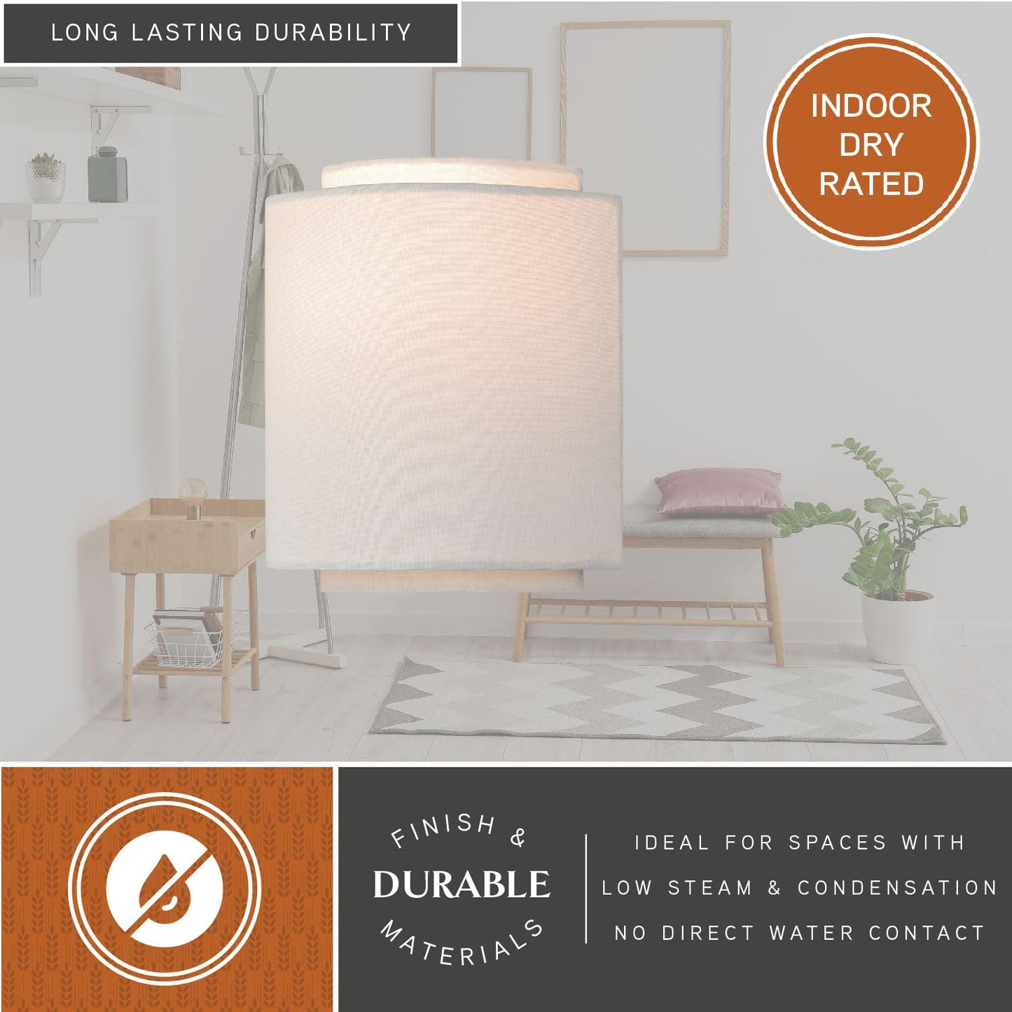 VAXCEL Burnaby 1 Light Gold Mid-Century Modern Flush Wall Sconce White Linen