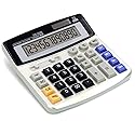 OFFIDIX Office Desktop Solar and Battery Dual Power Electronic Calculator - Portable 12 Digit Large LCD Display - 1PC