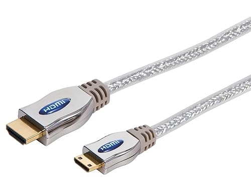 AmerTac - Zenith VH3003HDMN 24K Gold Premium High Speed HDMI/HDMI Mini Connector Cable 3 Feet
