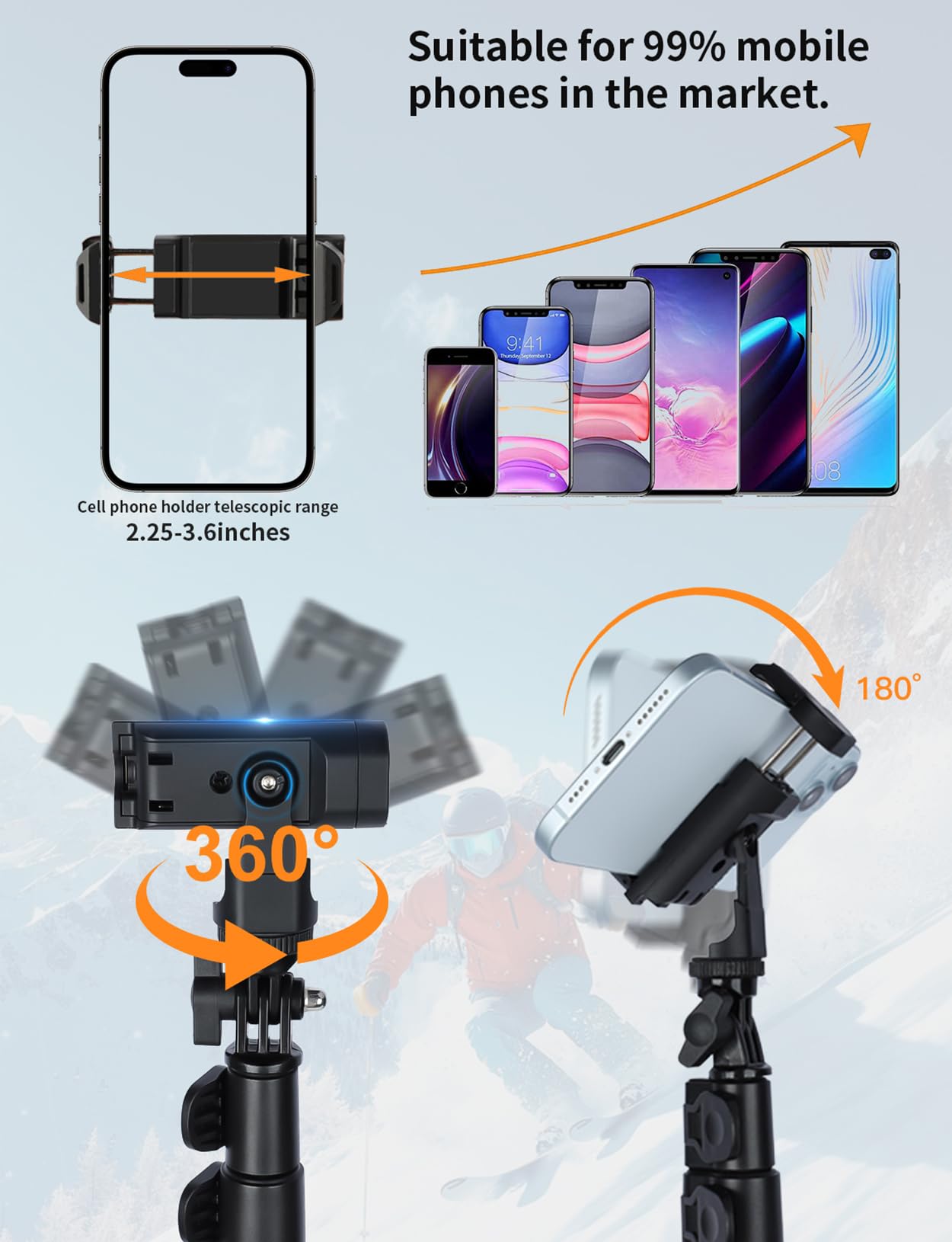 118" Invisible Selfie Stick for Insta360 X5 X4 X3, 3M/9.8ft Extended Long Pole with Wireless Remote & Tripod, Compatible with GoPro, DJI