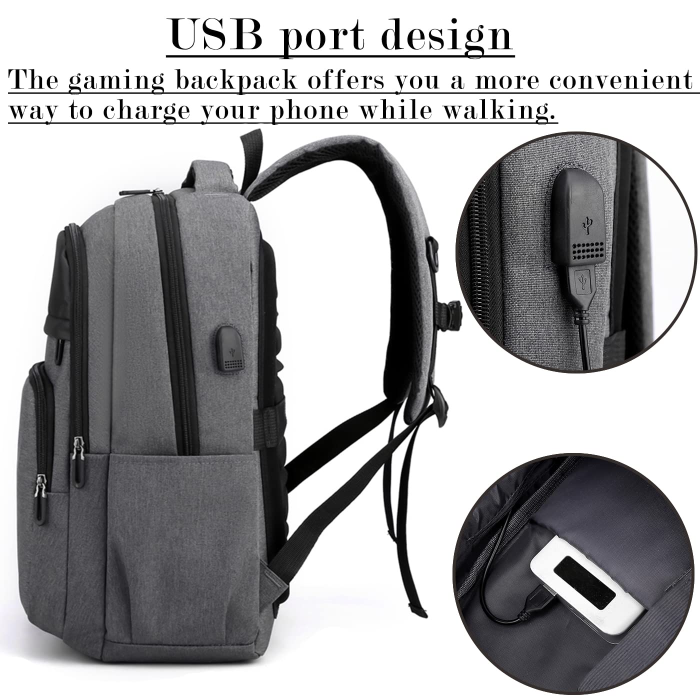 YB-OSANA Game Cosole Backpack Travel Bag Travel Carrying Case for PS5/PS4 Console and Accessories (Grey)