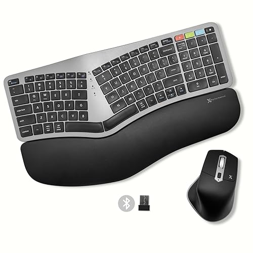 X9 Ergonomic Keyboard and Mouse Wireless Combo - Ergo Split Keyboard with Wrist Rest and Mouse, 2.4G and Bluetooth, Full-Size Wireless Carpal Tunnel