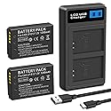 2-Pack LP-E12 Battery and USB Dual Battery Charger Compatible with Canon EOS-M, EOS M2, EOS M10, EOS M50, EOS M50 Mark II, EOS M100, EOS M200, SX70