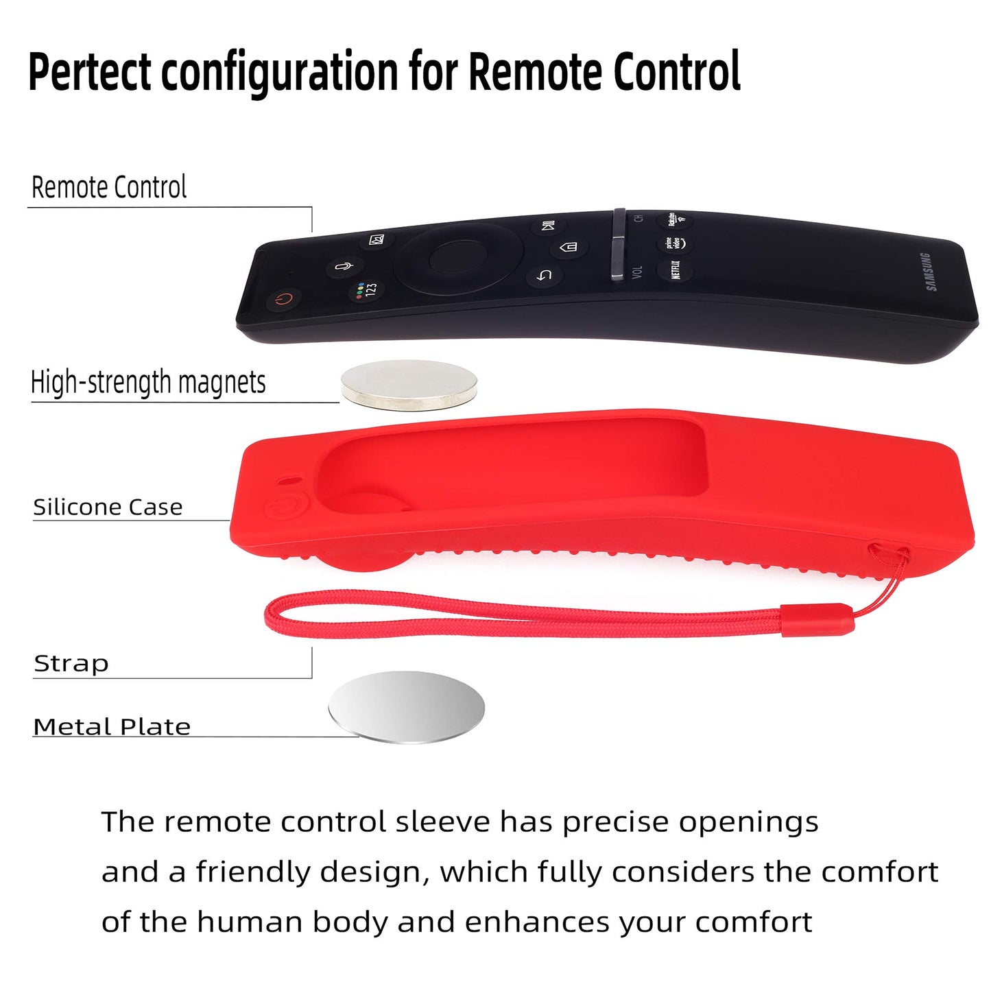 Silicone Protecitve Case Cover for Samsung Smart TV Remote Control BN59 Series, with Magnet Anti-Lost Shockproof Soft Anti Slip Samsung Remote Control