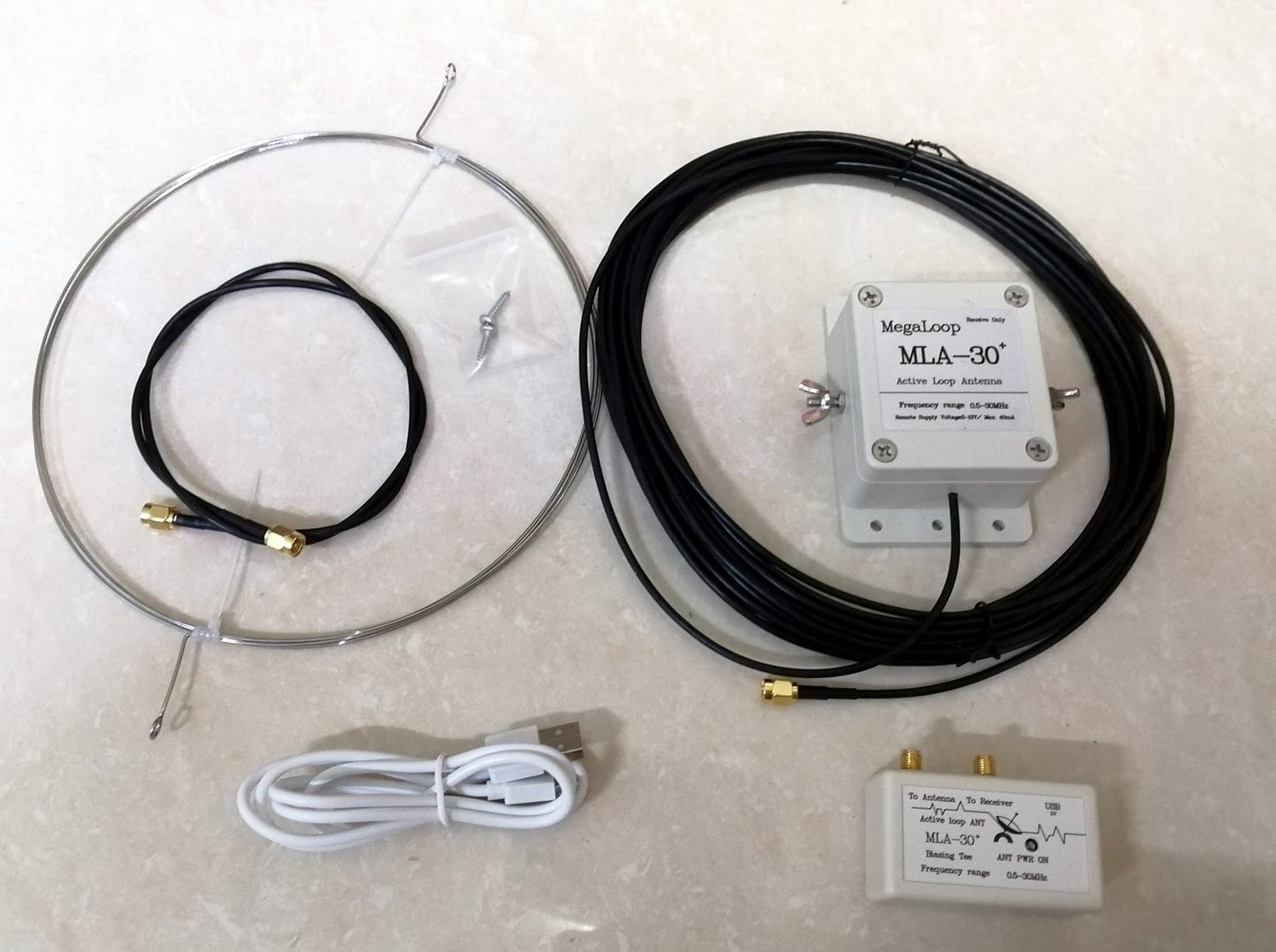 Upgrade Version Loop Antenna MLA-30+ Plus 0.5-30MHz Rainproof Ring Active Receive Antenna Low Noise Medium Short Wave
