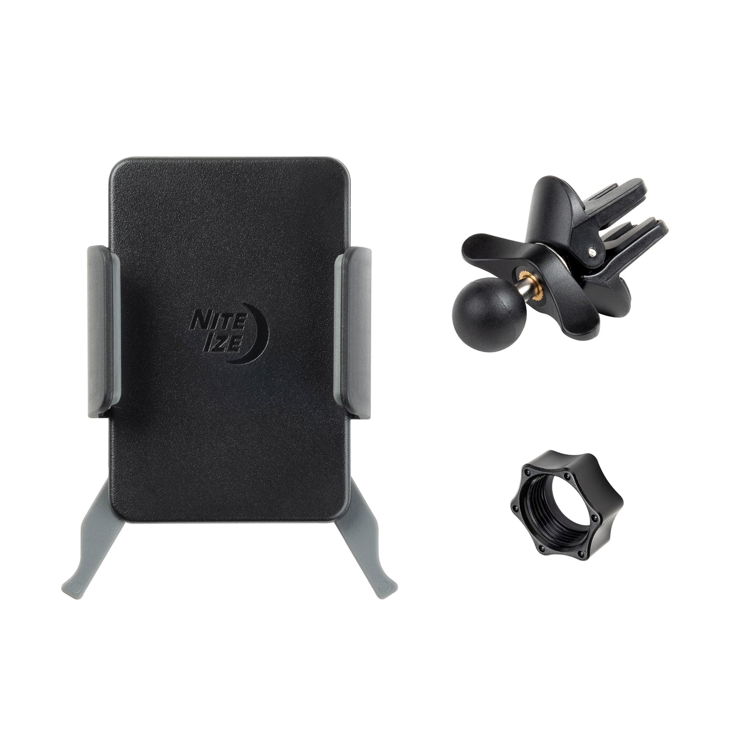 Nite IZE Squeeze Universal Vent Mount - Phone Mount for Car Vent - Sturdy Phone Mount & Holder with Ball Joint - Black
