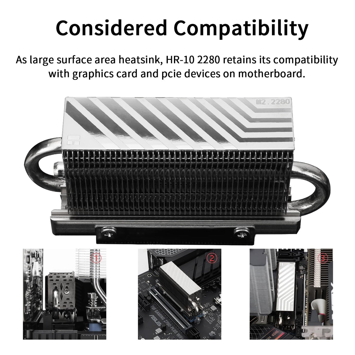 Thermalright HR10 2280 PRO Digital Black- High-Performance Solid-State Hard Disk Radiator Equipped with 4x5mm AGHP Heat Pipe, ARGB Digital Display
