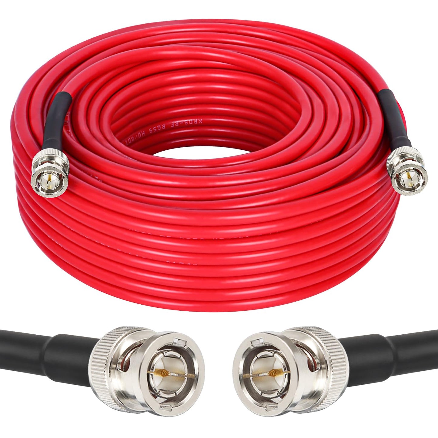 XRDS -RF 100FT SDI Cable - 75 Ohm RG59 BNC Male Cable for 4K 1080P 3G/6G HD SDI Camera Monitor Video Recorder SDI to HDMI Converter Splitter Security