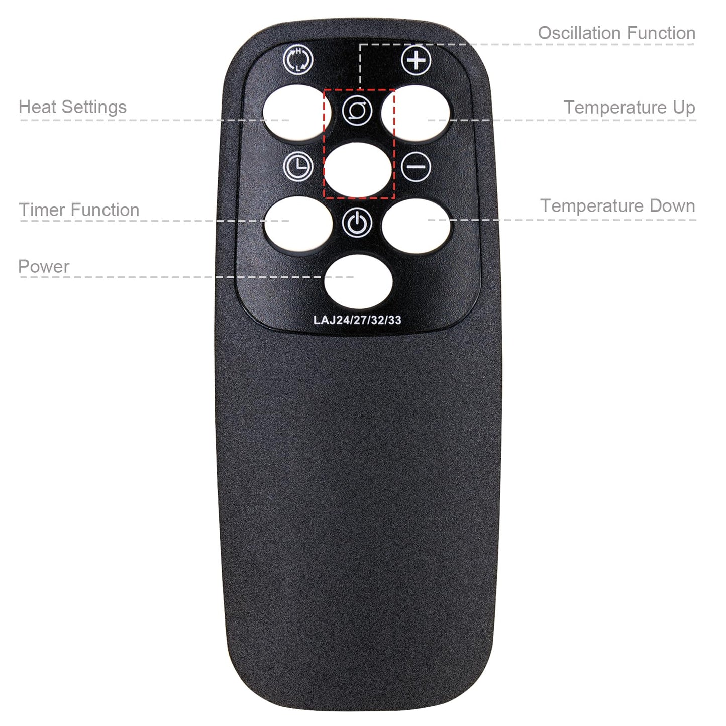 Replacement Remote Control for Lasko 6435 Designer Series Oscillating Ceramic,CT30750 Tall Tower,CT30753 Tower Space Heater
