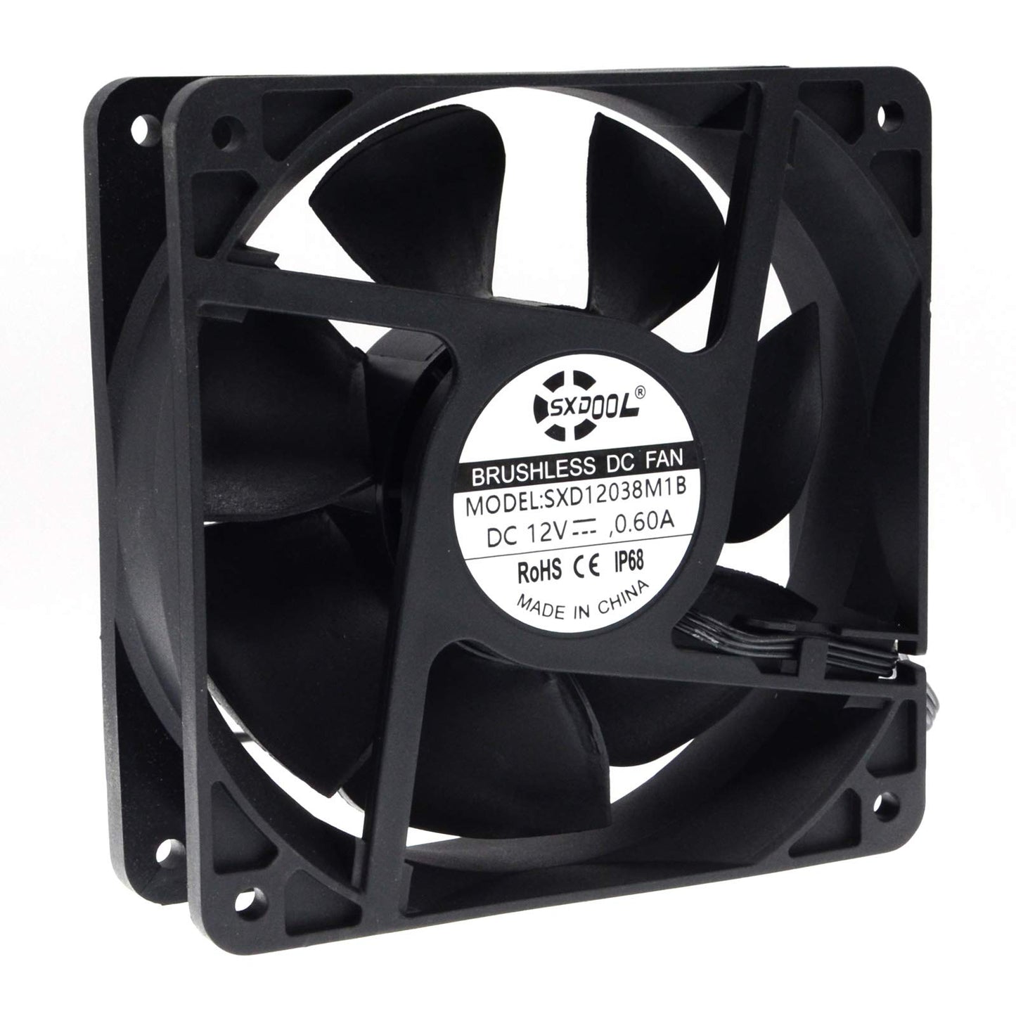SXDOOL 120MM(120X120X38) High Speed CFM Waterproof Dustproof 12V Cooling Fan,Dual Ball Bearing 3600RPM