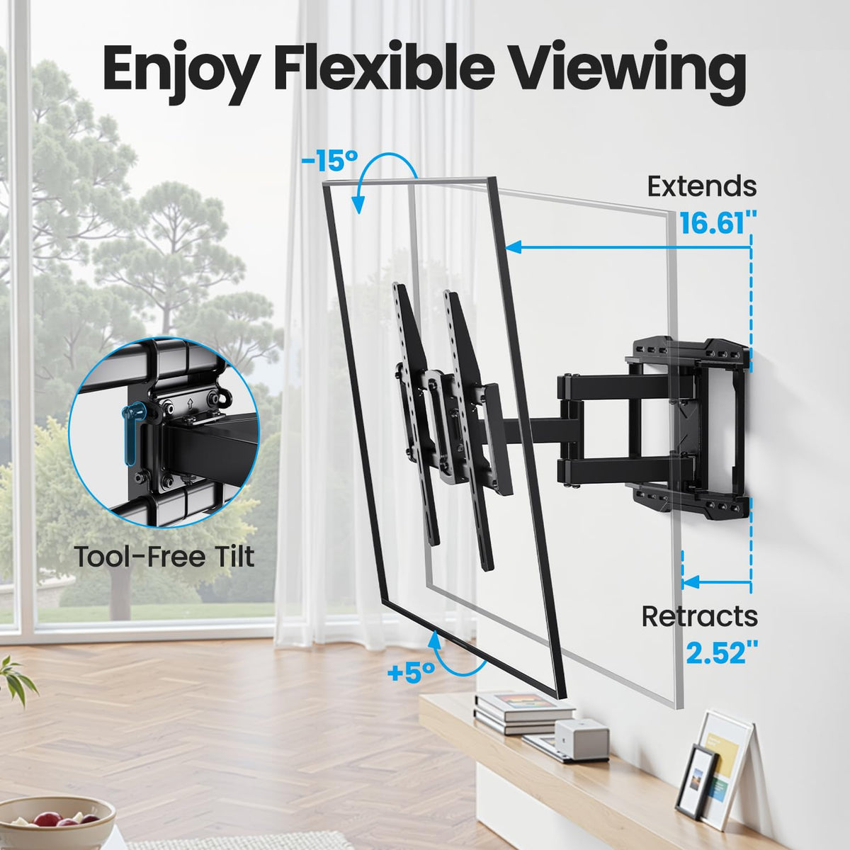 USX STAR Full Motion TV Wall Mount Bracket for 65 70 75 85 86 90 inch TVs
