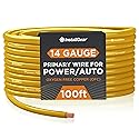 InstallGear 14 Gauge OFC Primary Remote Wire, 100-feet - Yellow - Speaker Cable for Car Speakers Stereos, Home Theater Speakers, Surround Sound