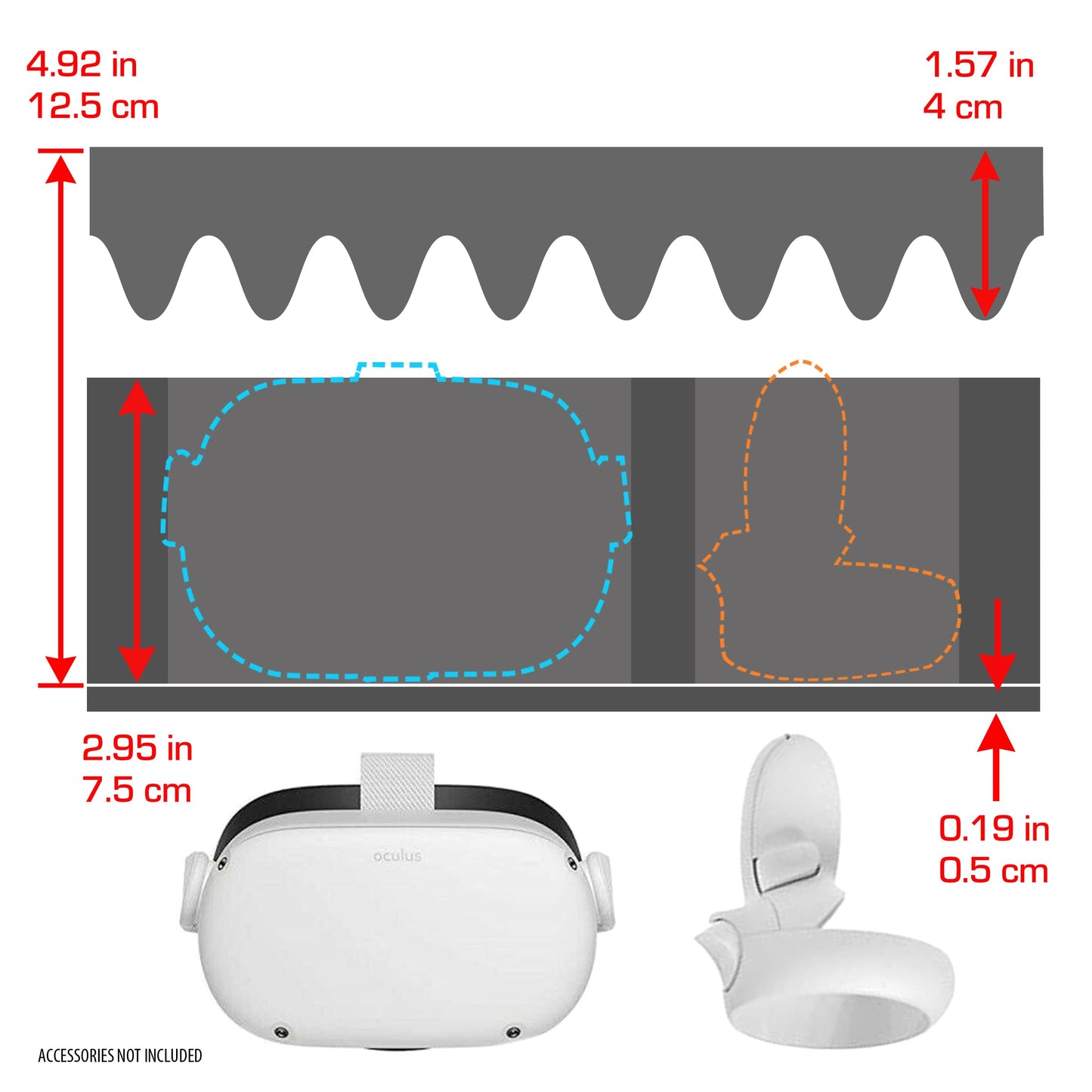 USA Gear VR Headset Case - Virtual Reality Hard Shell Storage Compatible with Meta Quest 3s, Oculus Quest Gaming Headset & More - VR Travel Case