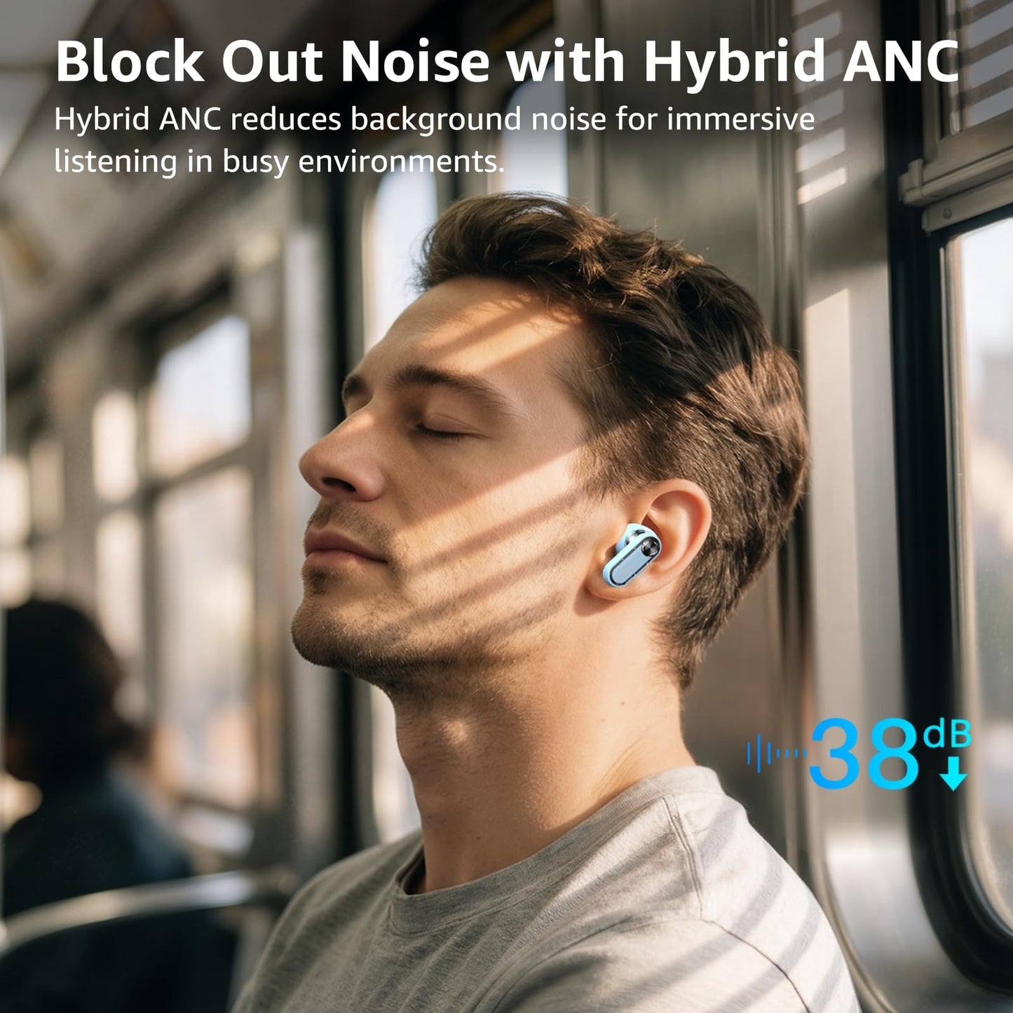 TOZO Crystal Pods Hybrid Active Noise Cancelling Wireless Earbuds