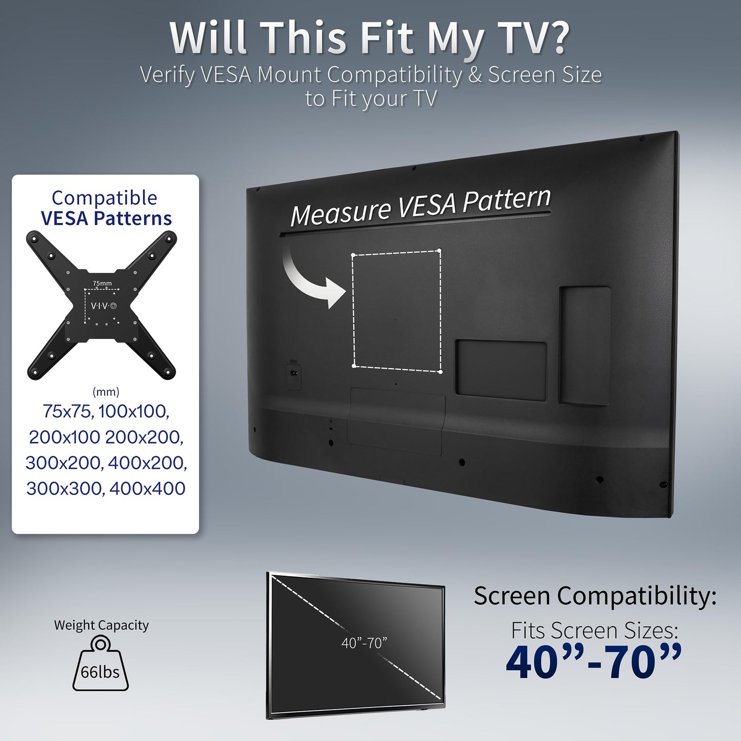 VIVO Exposed Column 40 to 70 inch TV Pneumatic Arm Pillar Mount for LED LCD Plasma Screens, Silver, Mount-TVCL1