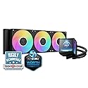 GAMDIAS 360mm AIO Liquid Cooler, 360mm Water Cooling CPU Cooler with 3.4'' LCD, Rotatable Pump, Clean Daisy-Chain Cable Management, 3x120mm PWM Fan