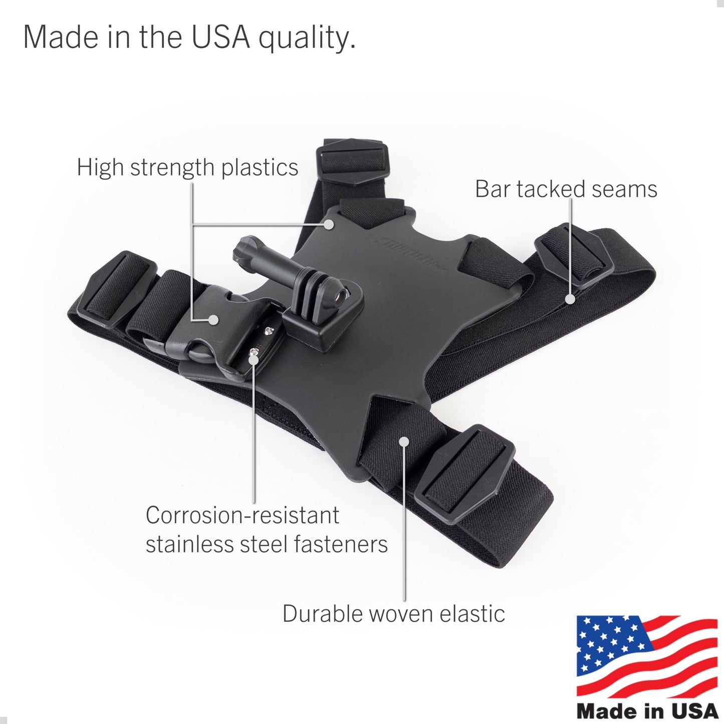 STUNTMAN High Stability Chest Mount with J Hook for Action Cameras - Fits GoPro, DJI Osmo (Action 5 Pro, 4, 3, 2), Insta360 (Ace Pro, Ace, ONE RS, ONE