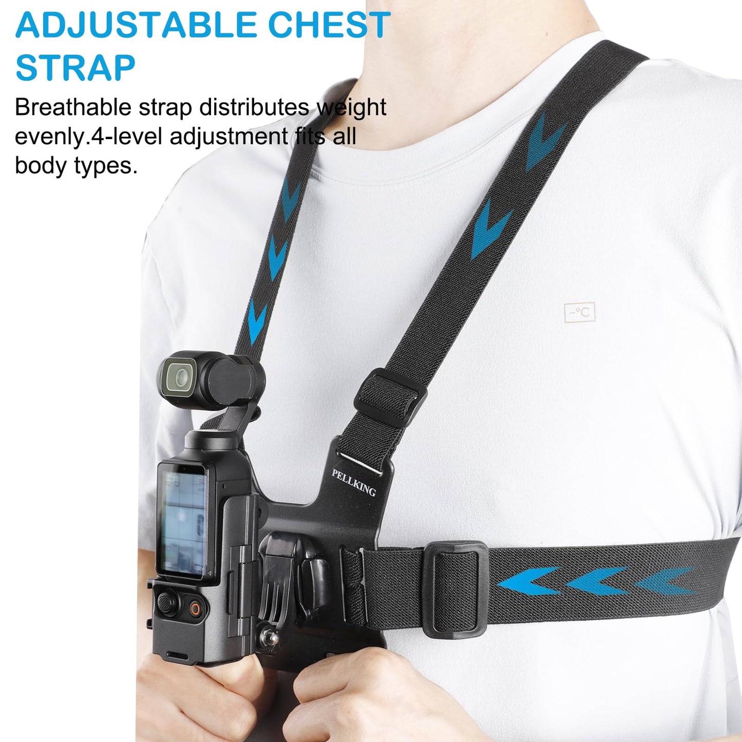 Accessories Kit for DJI Osmo Pocket 3, Quick Release 4 in 1 Chest Mount Head Strap Harness Backpack Strap Mount Wrist Strap, Wearable Border Frame