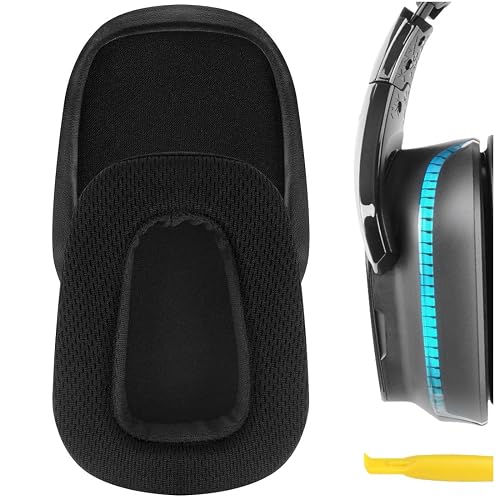 Geekria Comfort Mesh Fabric Replacement Ear Pads for Logitech G533, G633, G635, G933, G935 Headphones Ear Cushions, Repair Parts with Video Guide